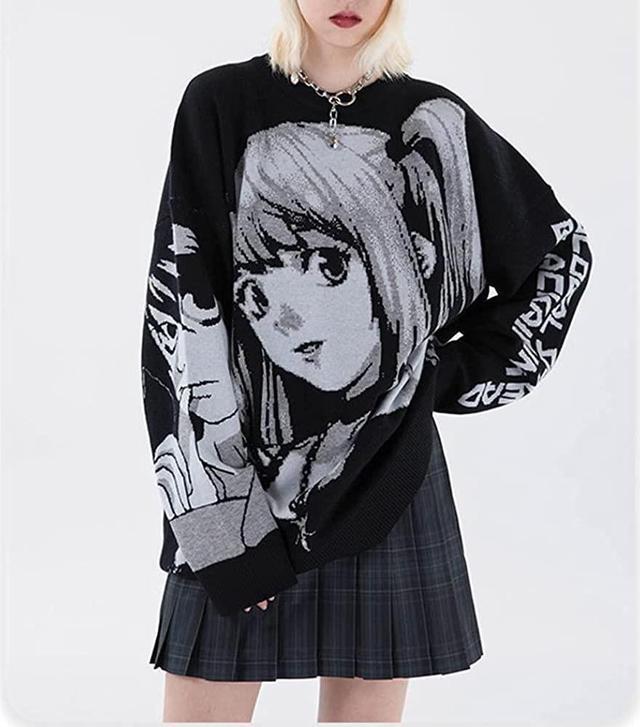 I Don't Care Knit Anime Girl Sweater | Japan Nakama-demhanvico.com.vn