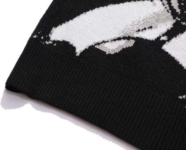 Alt view image 5 of 7 - Unisex Long Sleeve Crewneck Anime Knitted Sweater Casual Oversized Jumper Pullover Tops XX-Large