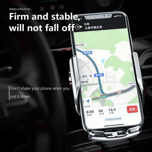 Alt view image 3 of 7 - Wireless Car Charger,10W Qi Safety Charging Auto-Clamping Car Phone Holder Mount Air Vent Phone Holder Compatible with iPhone 12/12Pro/SE/11/11Pro/XSMax/XS/XR/X/8,Samsung S10/S9/S8/Note10/Note9