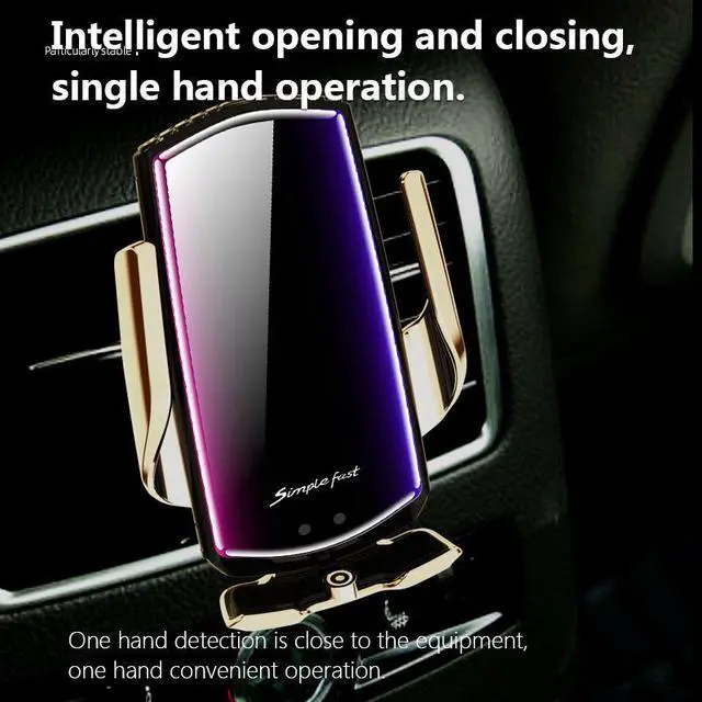 Alt view image 6 of 7 - Wireless Car Charger,10W Qi Safety Charging Auto-Clamping Car Phone Holder Mount Air Vent Phone Holder Compatible with iPhone 12/12Pro/SE/11/11Pro/XSMax/XS/XR/X/8,Samsung S10/S9/S8/Note10/Note9