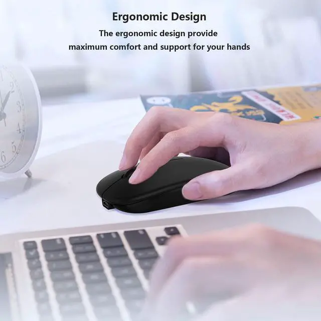 Alt view image 6 of 7 - Bluetooth Mouse,Rechargeable Wireless Mouse for MacBook Pro/MacBook Air,Bluetooth Wireless Mouse for Laptop/PC/Mac/iPad pro/Computer