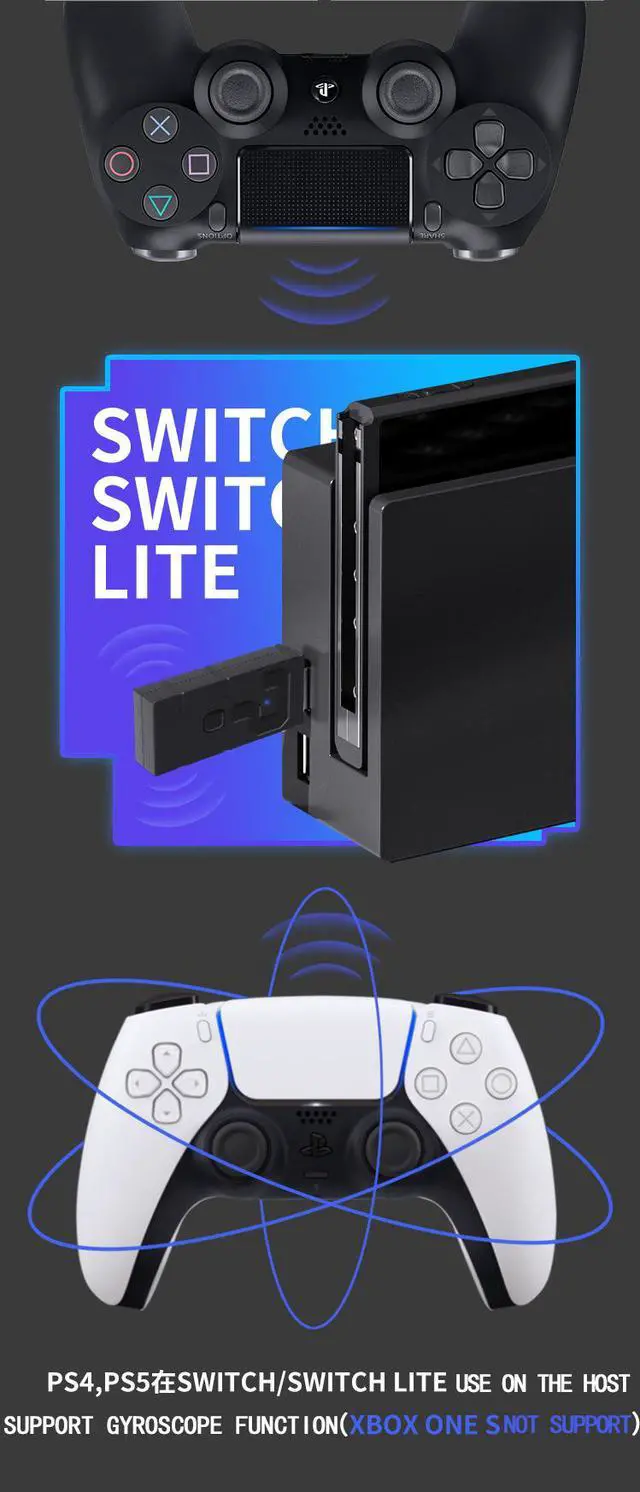 Alt view image 4 of 7 - PS5 bluetooth handle converter compact and portable compatible with PS4 ones SW handle converter