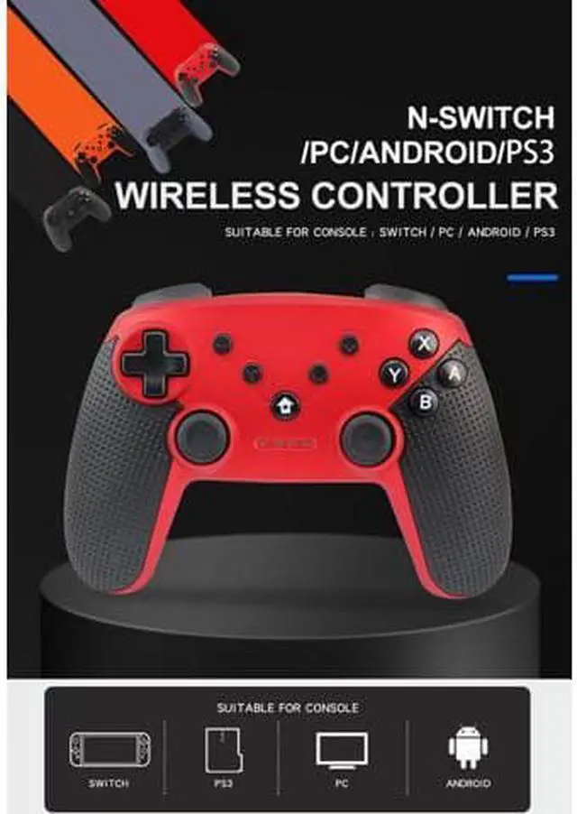 Alt view image 3 of 7 - New Wireless Bluetooth Gamepad, Wireless Controller Remote Joystick for Nintendo Switch Console, PS3, PC, IOS13, Supports Gyroscope axis, Turbo and Dual Vibration(black)