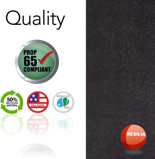 Alt view image 6 of 7 - Resilia Office Desk Chair Mat – for Carpet (with Grippers) Black, 47 Inches x 57 Inches, Made in The USA