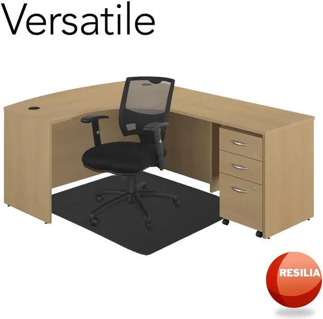 Alt view image 7 of 7 - Resilia Office Desk Chair Mat – for Carpet (with Grippers) Black, 47 Inches x 57 Inches, Made in The USA