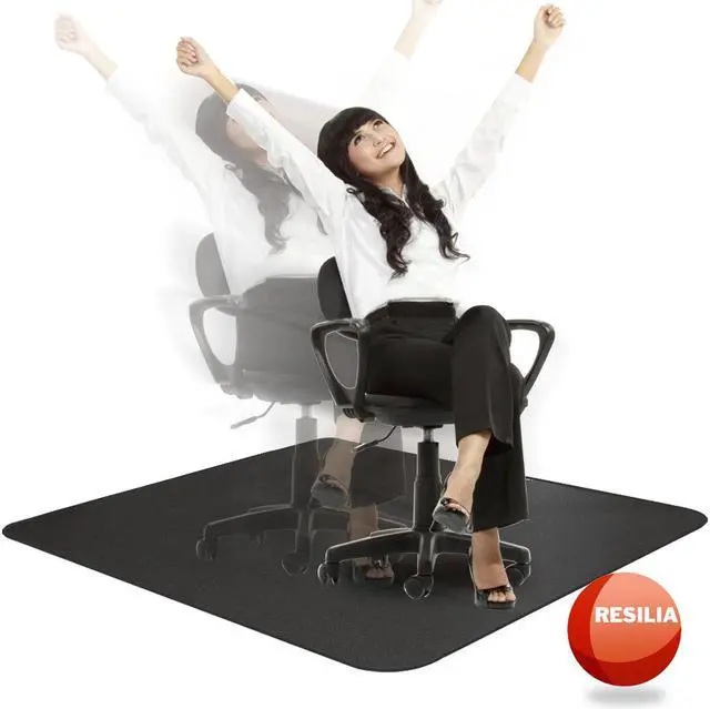 Alt view image 3 of 7 - Resilia Office Desk Chair Mat – for Carpet (with Grippers) Black, 47 Inches x 57 Inches, Made in The USA