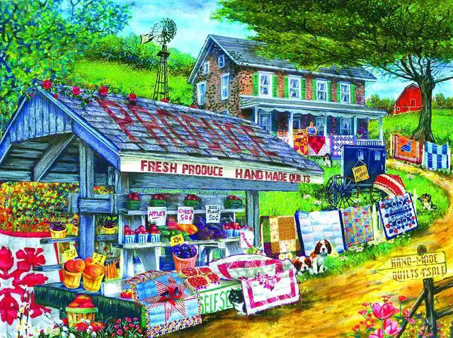 Alt view image 2 of 2 - Handmade Quilts 1000 Piece Jigsaw Puzzle by SunsOut