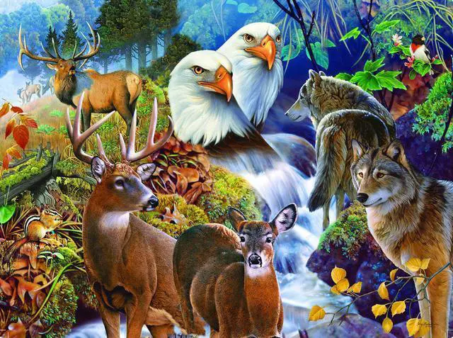 Main image of Forest Neighbors 1000 Piece Jigsaw Puzzle by SunsOut