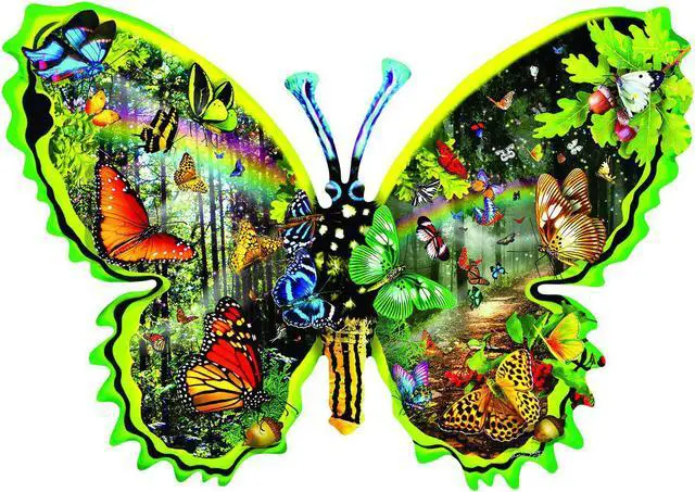 Main image of Butterfly Migration 1000 pc Special Shaped Jigsaw Puzzle by SUNSOUT INC