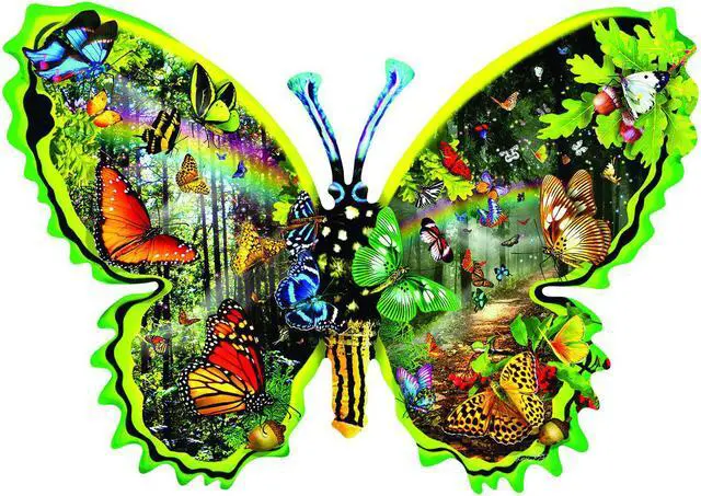 Alt view image 2 of 2 - Butterfly Migration 1000 pc Special Shaped Jigsaw Puzzle by SUNSOUT INC