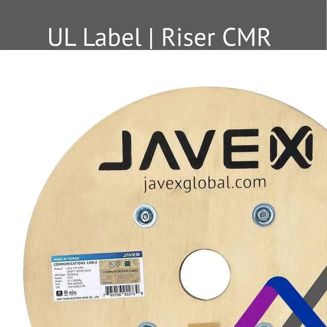 Alt view image 5 of 7 - JAVEX 23AWG CAT6 UL Riser [CMR] in-Wall Rated Bare Copper 550MHz, ETL Listed, F/UTP Shielded Ethernet Bulk Cable, 1000 Feet, Blue