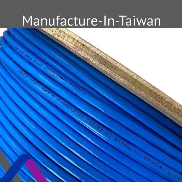Alt view image 2 of 7 - JAVEX 23AWG CAT6 UL Riser [CMR] in-Wall Rated Bare Copper 550MHz, ETL Listed, F/UTP Shielded Ethernet Bulk Cable, 1000 Feet, Blue