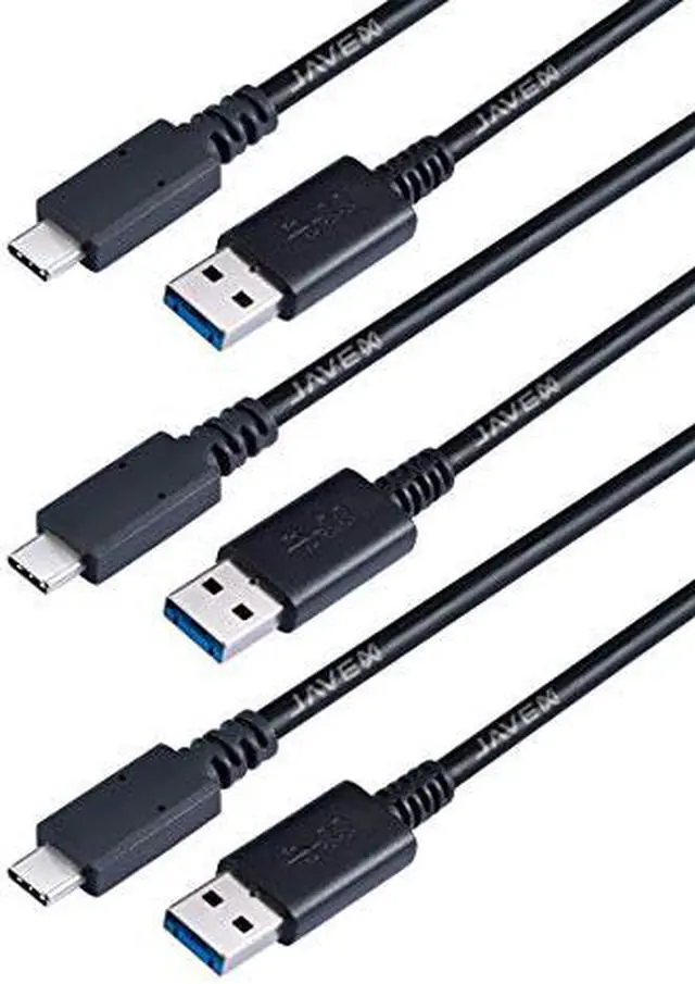 Main image of JAVEX [USB-IF Certified][3 Pack] USB 3.1 Gen2 10Gpbs Type-C to A Cable, 1M (3.3FT) X3, Black