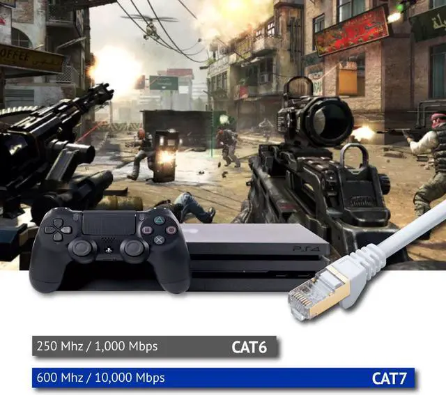 Alt view image 2 of 7 - CAT 6A / CAT 7 Ethernet JAVEX Patch Cable Network Internet Cord RJ45 Standard 600MHz 10Gbps UL Listed Jumper LAN for Modem Router, Game Console and Computer Switches 5 FT 6 Pack Black