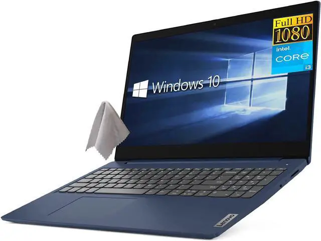 Main image of Lenovo IdeaPad 3 15.6" FHD Laptop, Intel Core i3-1115G4 (Dual core, Up to 4.1GHz,Beat i5-8365U), 4GB DDR4 RAM, 128GB PCIe SSD, WiFi 6, Bluetooth 5, Fingerprint Reader, Win10 with JAWFOAL Accessories