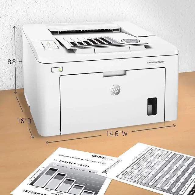 Alt view image 7 of 7 - HP Laserjet Pro M203dw Wireless Laser Printer, Auto 2-Sided Printing, LED Control Panel, Auto-On/Auto-Off Technology, Compatible with Alexa, JAWFOAL Printer Cable