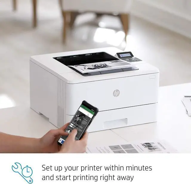 Alt view image 5 of 7 - HP Laserjet Pro M404n Monochrome Printer with Built-in Ethernet, Auto-On/Auto-Off Technology, 40 ppm, 250-Sheet, 4800 x 600 dpi, Control Panel with a 2-line LCD, Bundle with JAWFOAL Printer Cable
