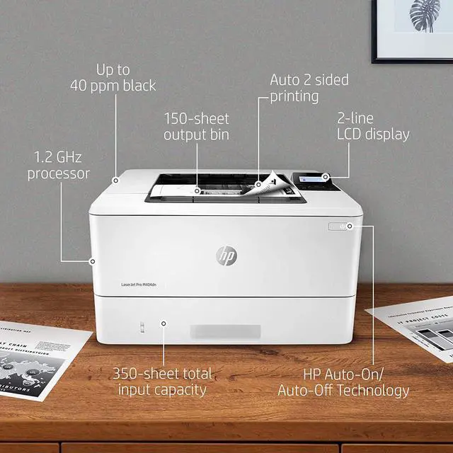Alt view image 5 of 7 - HP Laserjet Pro M404dn Monochrome Black-and-White Laser Printer, Auto-Duplex, Auto-On/Auto-Off Technology, 40 ppm, 250-Sheet, Built-in Ethernet, JAWFOAL Printer Cable
