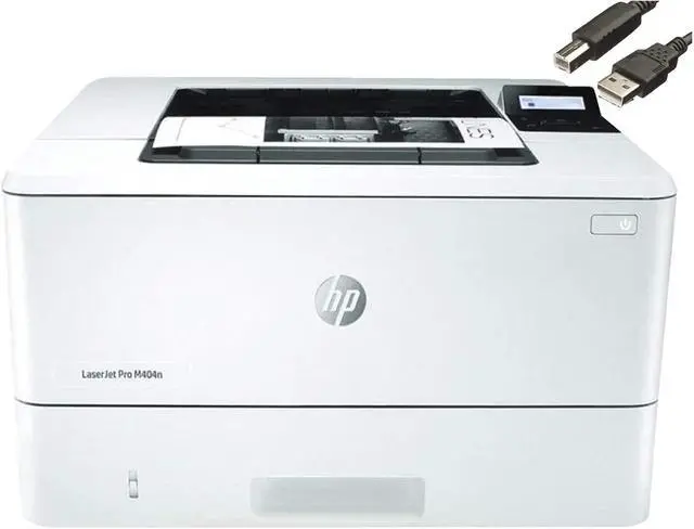 Main image of HP Laserjet Pro M404dn Monochrome Black-and-White Laser Printer, Auto-Duplex, Auto-On/Auto-Off Technology, 40 ppm, 250-Sheet, Built-in Ethernet, JAWFOAL Printer Cable