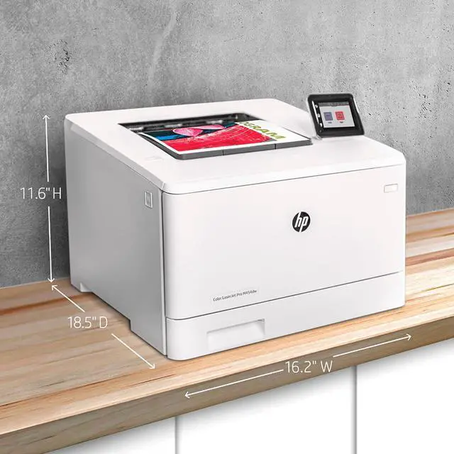 Alt view image 6 of 7 - HP Color Laserjet Pro M454dw Wireless Laser Printer, Double-Sided, Mobile Printing, 28 ppm, 250-Sheet, Built-in Wi-Fi, Security Features, JAWFOAL Printer Cable