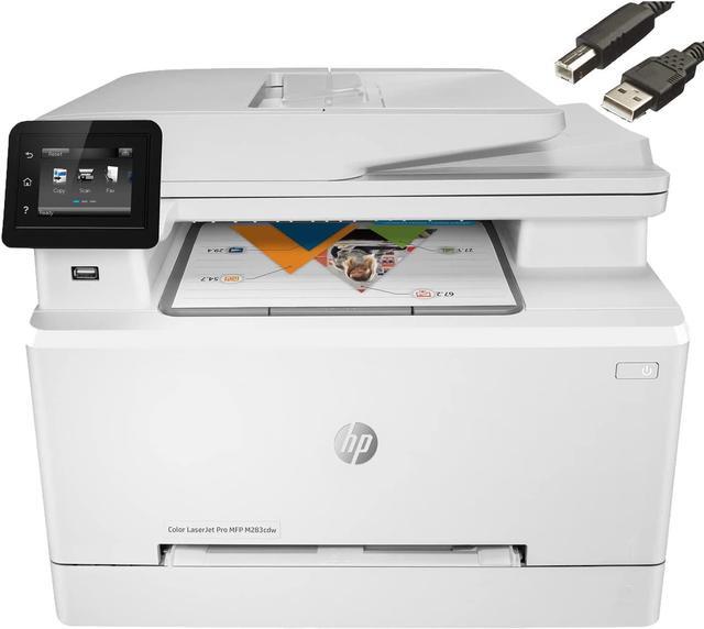 Main image of HP Color Laserjet Pro M283cdw Wireless All-in-One Laser Printer, Print Scan Copy Fax, Auto 2-Sided Printing, Remote Mobile Print, 22ppm, 260-Sheet, 256MB,  JAWFOAL Printer Cable