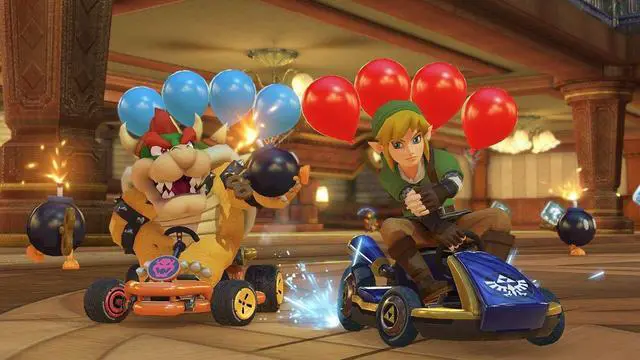 Alt view image 7 of 7 - Nintendo Switch Mario Kart 8 Deluxe Bundle,  Neon Blue/Neon Red Joy-Con, 3 Month Nintendo Switch Online Individual Membership, Bundle with Cefesfy 32GB Micro SD Card