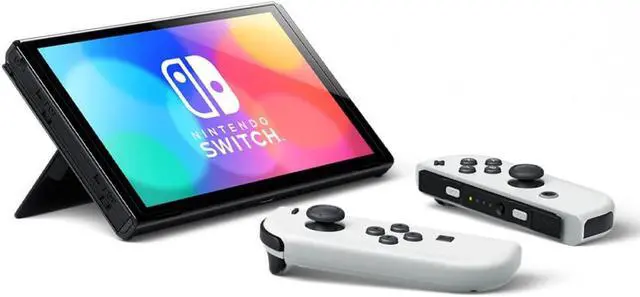 Alt view image 3 of 13 - Nintendo Switch Console - OLED Model with White Joy-Con, Cefesfy