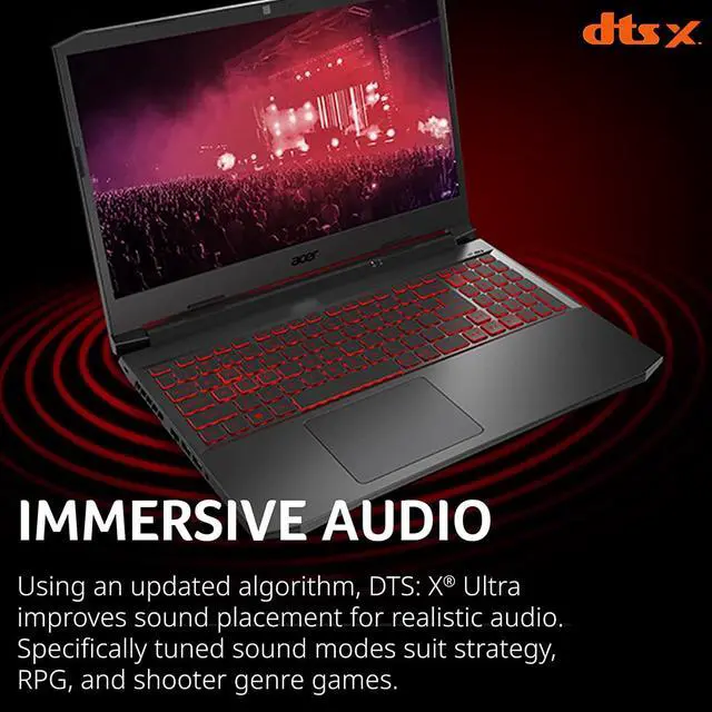 Alt view image 5 of 7 - Acer Nitro 5 Gaming Laptop, 15.6" FHD IPS 144Hz Display, Intel Core i7-11800H, NVIDIA GeForce RTX 3050 Ti, 16GB DDR4, 1TB PCIe SSD, 1TB HDD, Wi-Fi 6, Backlit Keyboard, Windows 11 Home, Laptop Stand