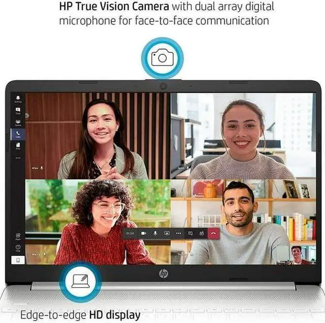 Alt view image 4 of 7 - HP Business Laptop, 15.6" HD Touchscreen Display, Intel Core i3-1115G4, 12GB RAM, 512GB SSD, Intel UHD Graphics, Windows 11 Home in S Mode, Bundle With Cefesfy USB Hub