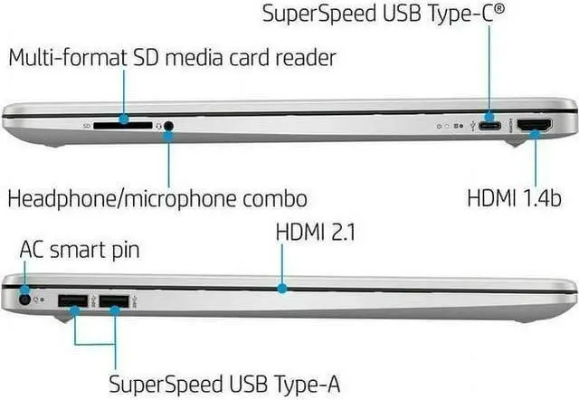 Alt view image 6 of 7 - HP Business Laptop, 15.6" HD Touchscreen Display, Intel Core i3-1115G4, 12GB RAM, 512GB SSD, Intel UHD Graphics, Windows 11 Home in S Mode, Bundle With Cefesfy USB Hub