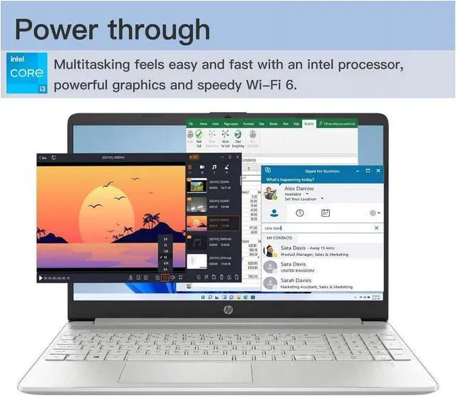 Alt view image 4 of 7 - HP Laptop Touchscreen, 15.6" HD Display, Intel Core i3-1215U Processor, 16GB RAM, 1TB SSD, Intel UHD Graphics, Wi-Fi, Media Card Reader, Windows 11 Home, Bundle With Cefesfy USB Hub