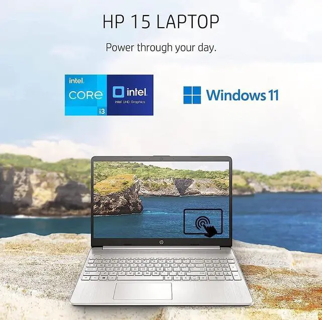 Alt view image 8 of 13 - HP 15 Laptop Computer, 15.6" HD Touchscreen Display, Intel Core i3-1115G4 Processor, 32GB RAM, 1TB SSD, Bluetooth, Numeric Keypad, SD Card Reader, Windows 11 Pro, Silver