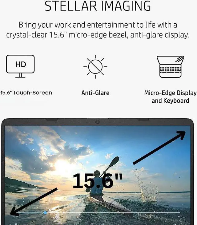 Alt view image 9 of 13 - HP 15 Laptop Computer, 15.6" HD Touchscreen Display, Intel Core i3-1115G4 Processor, 32GB RAM, 1TB SSD, Bluetooth, Numeric Keypad, SD Card Reader, Windows 11 Pro, Silver