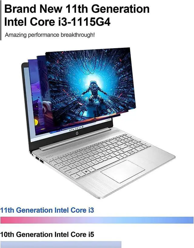 Alt view image 11 of 13 - HP 15 Laptop Computer, 15.6" HD Touchscreen Display, Intel Core i3-1115G4 Processor, 32GB RAM, 1TB SSD, Bluetooth, Numeric Keypad, SD Card Reader, Windows 11 Pro, Silver