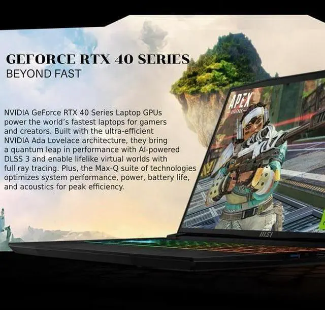 Alt view image 3 of 6 - MSI Crosshair Gaming Laptop, 16" WUXGA IPS, NVIDIA GeForce RTX 4070, 32GB DDR5, 2TB SSD, Intel Core i7-13620H, Backlit Keyboard, Wi-Fi, Windows 11 Home, Cefesfy Gaming Mouse