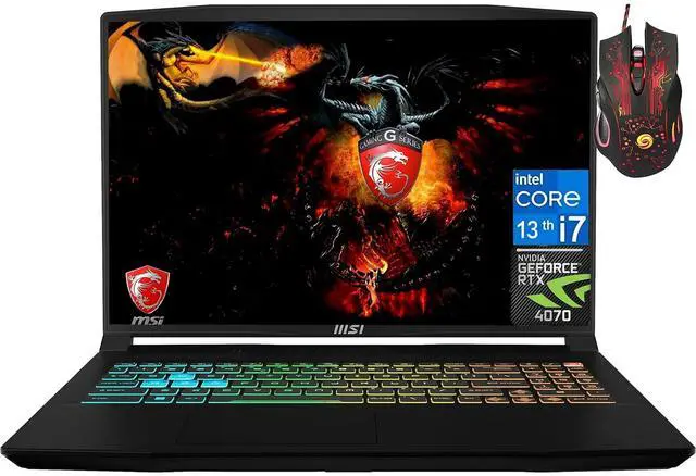 Main image of MSI Crosshair Gaming Laptop, 16" WUXGA IPS, NVIDIA GeForce RTX 4070, 32GB DDR5, 2TB SSD, Intel Core i7-13620H, Backlit Keyboard, Wi-Fi, Windows 11 Home, Cefesfy Gaming Mouse