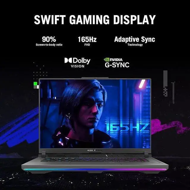 Alt view image 3 of 7 - ASUS ROG Strix 16" 165Hz FHD Gaming Laptop, Intel Core i9-13980HX, NVIDIA GeForce RTX 4070, 32GB DDR5 , 2TB SSD, Backlit Keyboard, Wi-Fi 6E, Bluetooth, Windows 11 Pro
