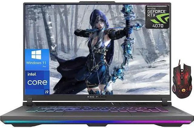 Main image of ASUS ROG Strix 16" 165Hz FHD Gaming Laptop, Intel Core i9-13980HX, NVIDIA GeForce RTX 4070, 32GB DDR5 , 2TB SSD, Backlit Keyboard, Wi-Fi 6E, Bluetooth, Windows 11 Pro