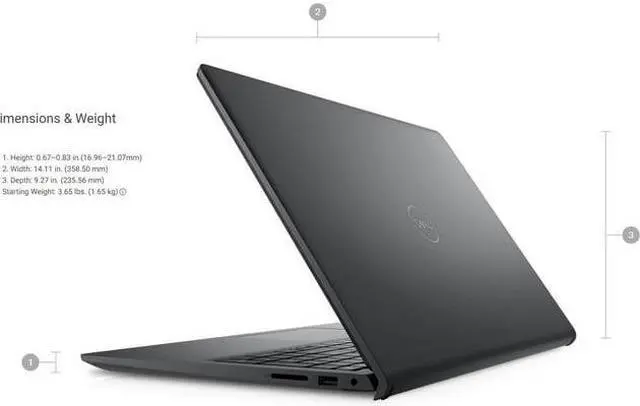 Alt view image 4 of 7 - Dell Inspiron 3520 Laptop Computer, 15.6" FHD Anti-Glare, Intel Core i3-1215U, 16GB RAM, 1TB SSD, Intel UHD Graphics, Numeric Keypad, Wi-Fi 6, Bluetooth, Windows 11 Pro, SD Card Reader