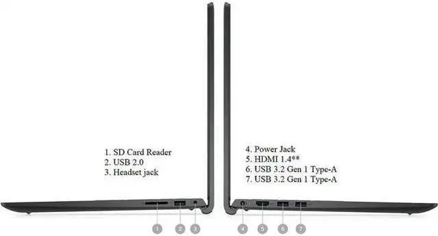 Alt view image 7 of 7 - Dell Inspiron 3520 Laptop Computer, 15.6" FHD Anti-Glare, Intel Core i3-1215U, 16GB RAM, 1TB SSD, Intel UHD Graphics, Numeric Keypad, Wi-Fi 6, Bluetooth, Windows 11 Pro, SD Card Reader