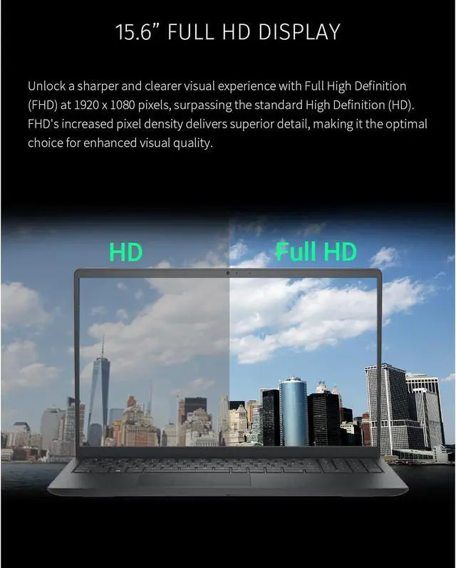 Alt view image 4 of 7 - Dell Business Inspiron 15 3530 Laptop, 15.6" FHD Touchscreen, Intel Core i7-1355U, 32GB RAM, 1TB SSD, Webcam, HDMI, Wi-Fi 6, Windows 11 Pro, Black