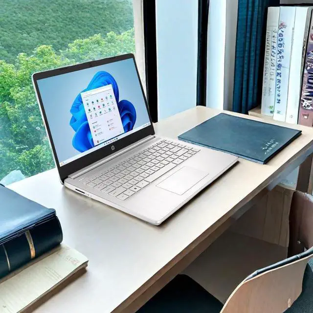 Alt view image 7 of 7 - HP 14" Slim Laptop for Student & Business, Intel Celeron N4120, 16GB RAM, 384GB Storage (128GB eMMC+ 256GB microSD), HD Display, Webcam, Windows 11 Home in S mode