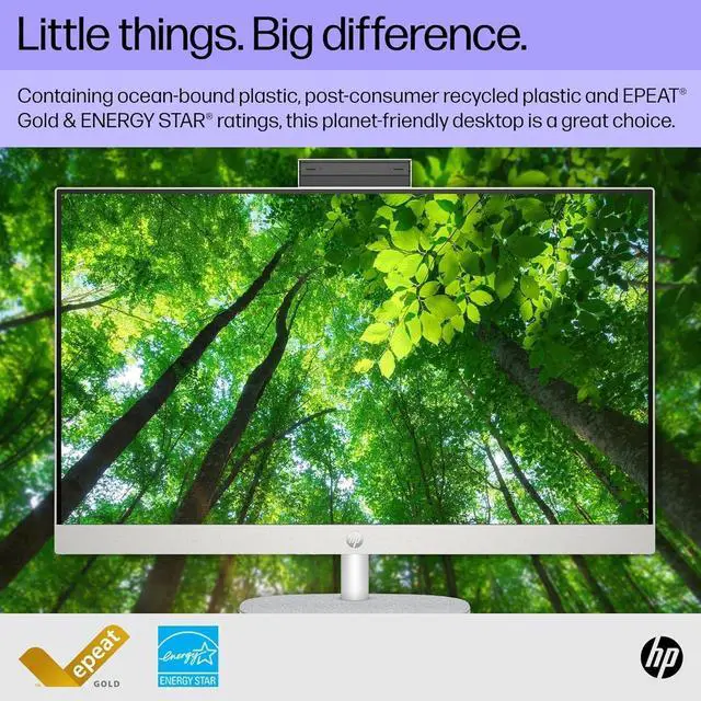 Alt view image 7 of 7 - HP All-in-One Desktop Computer, 27" FHD Display, Intel 10-Core i7-1355U, 64 GB RAM, 1 TB SSD, Intel Iris Xe GPU, Wi-Fi 6, Wireless KB & Mouse, Windows 11 Pro