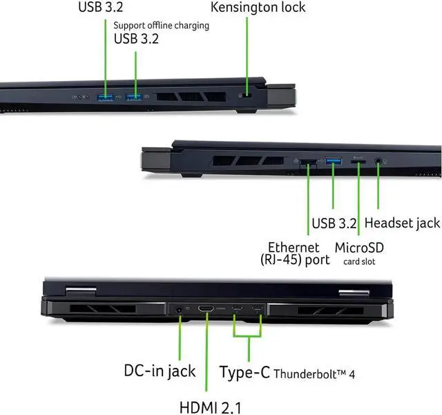 Alt view image 7 of 7 - Acer Predator Helios Neo-16 Gaming Laptop, Intel i9-14900HX , NVIDIA GeForce RTX 4060 8GB GDDR6, 64GB DDR5, 1TB SSD, Backlit KB, Windows 11 Pro