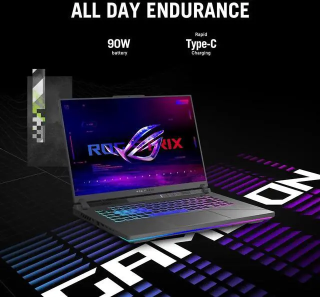 Alt view image 3 of 7 - ASUS ROG Strix G16 16 165Hz Gaming Laptop, GeForce RTX 4070, Intel Core i9-14900HX, 32GB DDR5, 1TB PCIe SSD, Wi-Fi 6E, Backlit keyboard, Windows 11 Pro
