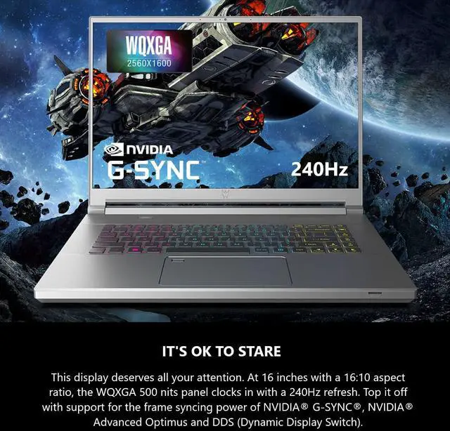 Alt view image 5 of 7 - Acer Predator Triton 300 SE Gaming/Creator Laptop, Intel i7-12700H, GeForce RTX 3060, 16" WQXGA 240Hz, 16GB DDR5, 512GB SSD, Wi-Fi 6E, Windows 11 Pro, Office Lifetime License