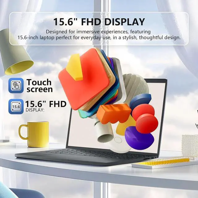 Alt view image 3 of 6 - Dell Inspiron 3535 for Business Laptop, 15.6" FHD Touchscreen, AMD Ryzen 7 7730U CPU, HD Webcam, Win 11 pro (16GB RAM | 512GB SSD)