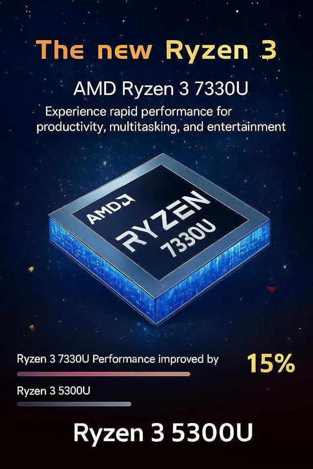 Alt view image 5 of 6 - HP 255-G10 15.6" Full HD Business Laptop Computer, Ryzen 3 7330U, 32GB RAM, 1TB SSD, Wi-Fi 6, Windows 11 Pro