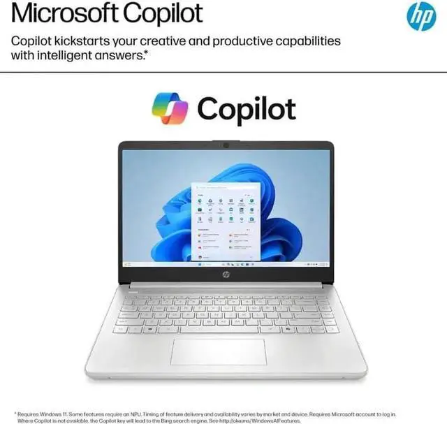 Alt view image 6 of 7 - HP Student Business Laptop, Intel N150 Processor, 14 Inch LED, 4GB RAM, 128GB, Wi-Fi 6, Windows 11 Home