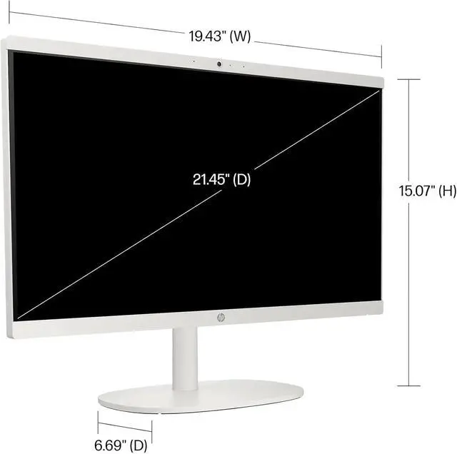 Alt view image 5 of 7 - HP All in One Desktop Computer PC, 21.5" FHD Display, Intel Celeron J4025, Intel UHD Graphics, 4GB RAM, 128GB SSD, True Vision Camera, Wi-Fi 6, Windows 11 S